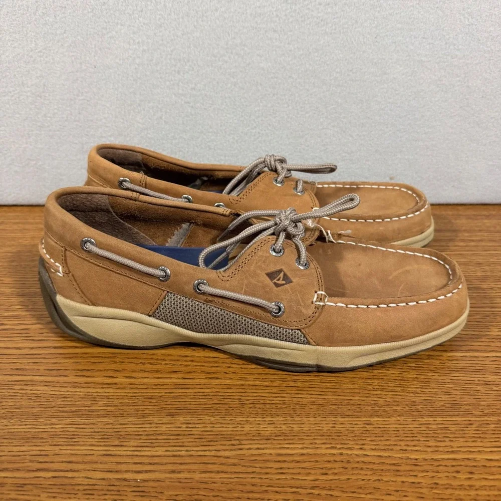 Sperry Top-Sider Billfish Tan Leather Boat Shoes Mens 9.5 0276308 Loafers